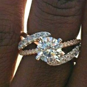 14K Solid Rose Gold Plated Engagement Ring